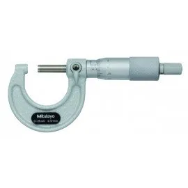 Mitutoyo 103-137 Series 103 Outside Micrometer with ratchet stop, 0 to 25 mm, 0.01 mm