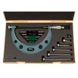 Mitutoyo 104-137 Series 104 Outside Micrometer with interchangeable anvils, 0 to 6