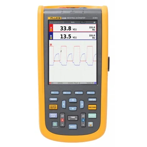 Fluke 123B Industrial ScopeMeter Hand-Held Oscilloscope, 20 MHz