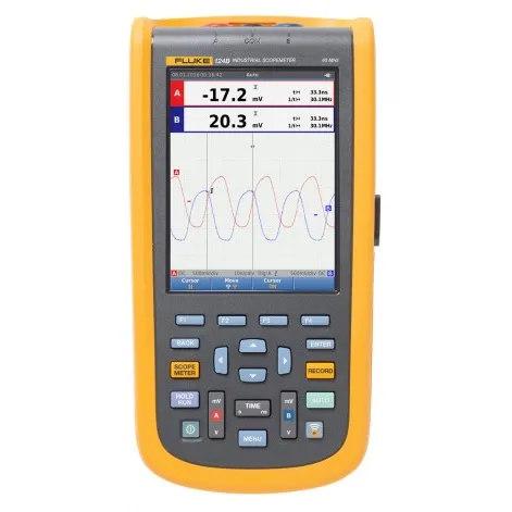 Fluke 124B Industrial ScopeMeter Hand-Held Oscilloscope, 40 MHz