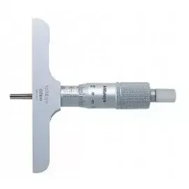 Mitutoyo 128-102 Series 128 Analog Depth Micrometer, 0 to 25 mm, metric