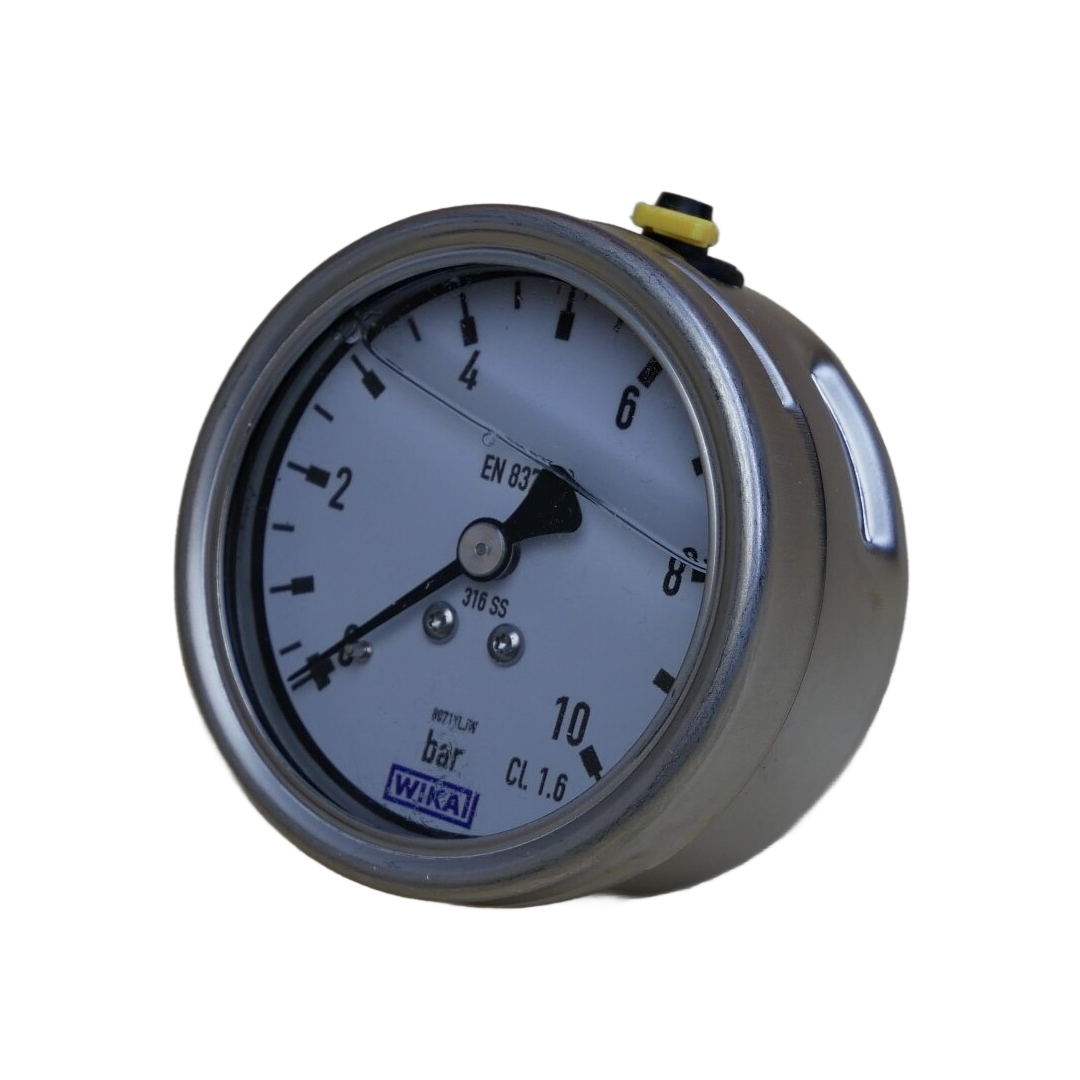 Wika Bourdon Tube Pressure Gauge Model 233.50.063, 0…60 Bar with Glycerine Case Filling, 63mm(2.5