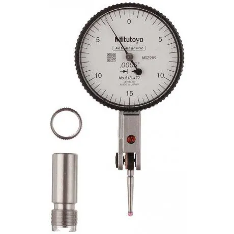 Mitutoyo 513-472-10E Horizontal Dial Test Indicator, Basic Standard Set, 0.03