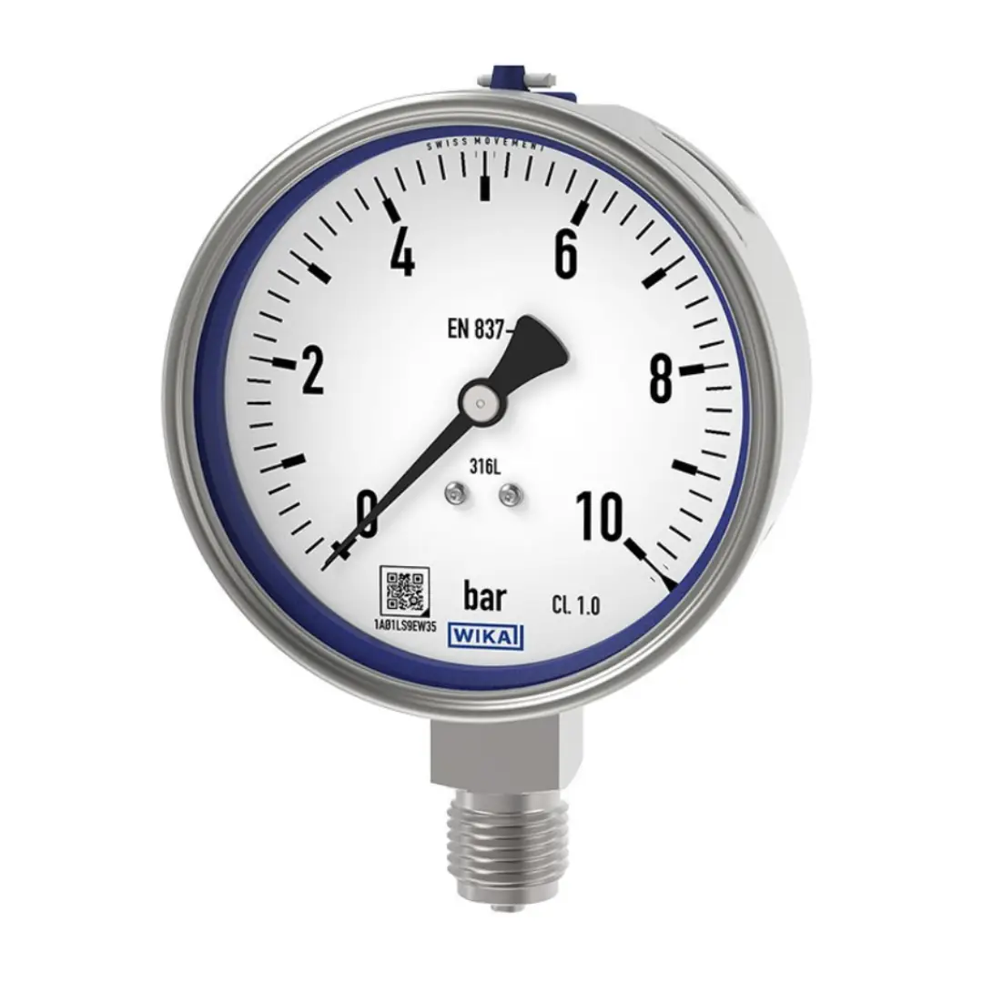 Wika Bourdon Tube Pressure Gauge Model 232.50.63, 0...500 PSI, 63 mm (2.5