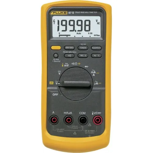 Fluke 87V Industrial True-RMS Multimeter with temperature, 1000 V, 10 A