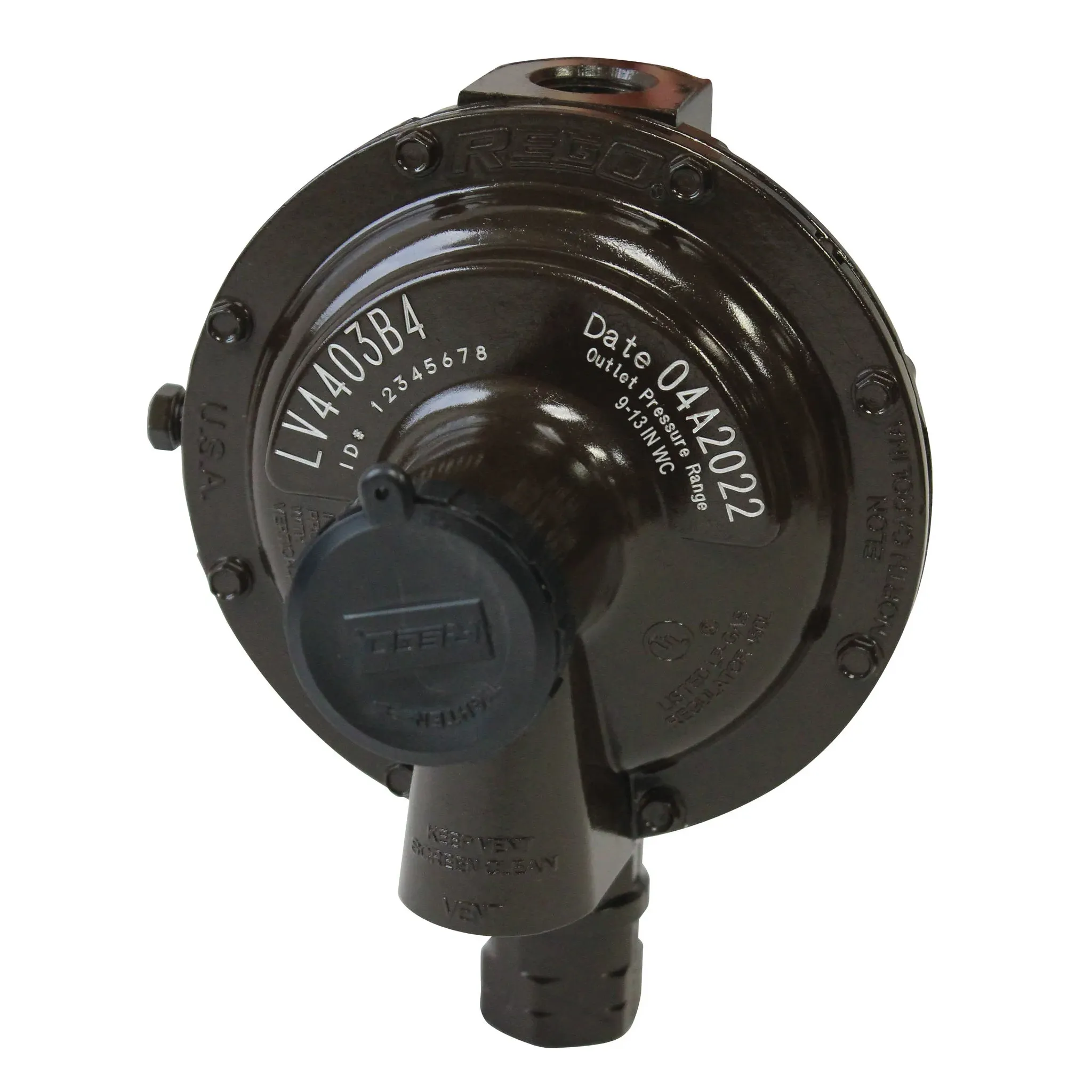 Rego Low Pressure Second Stage Regulator LV4403B4, Inlet - 1/2