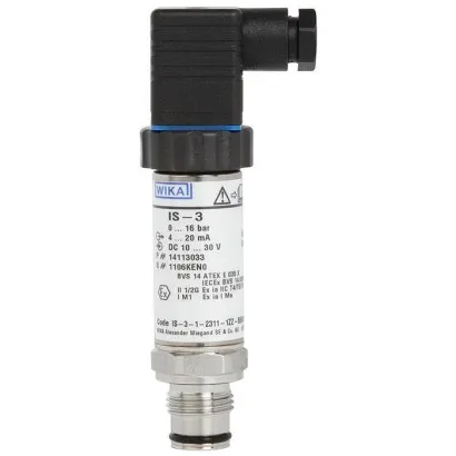 Wika Pressure Transmitter IS-3, 0…250 bar gauge , G 1/2