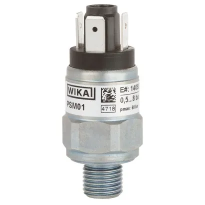 Wika Compact Pressure Switch PSM01, -0.85 ... -0.15 bar, NBR, 	FASTON 3*6,3*0,8, For industrial applications