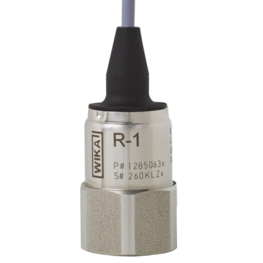 WIKA R-1 Pressure Transmitter, 0... 60 Bar Gauge, 7/16-20UNF-2B Schrader Connection, Flying Lead 2m Cable, 2-wire, 84238984