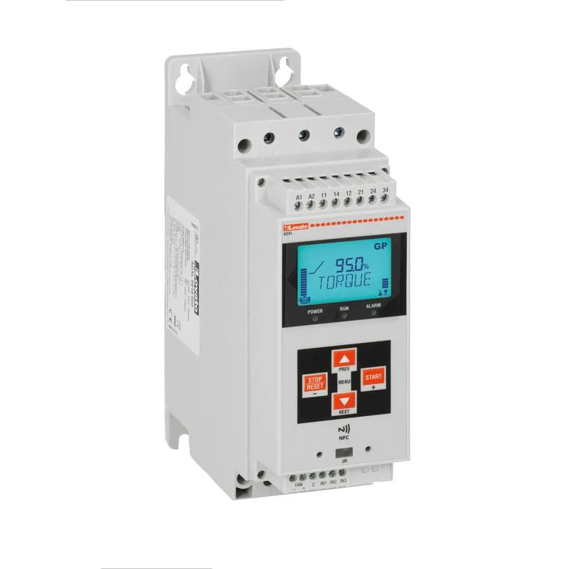 Lovato Electric, Soft starter, ADXL type, with integrated by-pass relay, Auxiliary supply 100240VAC, Rated operational voltage 208..600VAC, 45A, ADXL0045600