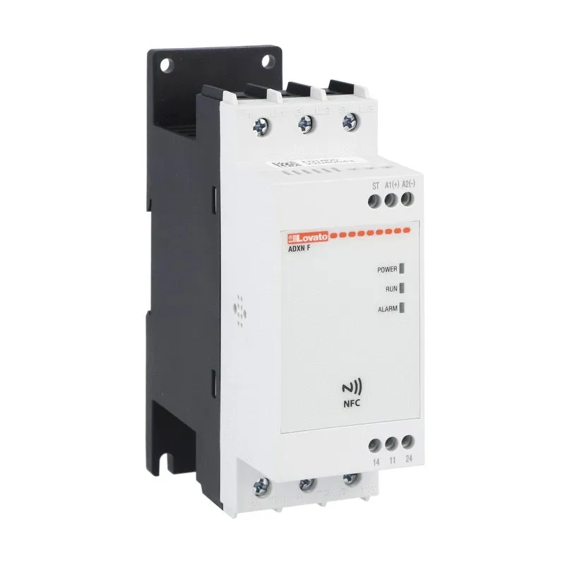 Lovato Electric, Soft starter, ADXNF type, NFC version, with integrated by-pass relay, Auxiliary supply 24VAC/DC, Rated operational voltage 208..600VAC, 6A, ADXNF00624