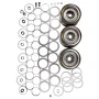 Grundfos Wear Parts Kit, Silicon Carbide Bearing, 11-17 Stages, for CR/CRI/CRN 15 Series Pumps, 96511830