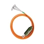Echo Ultrasonics Mighty Mite, Lemo 00 Right-Angle to Microdot Dual FEP Cable in an Orange Insulating Sheath With Connector Guard, MLRADFO-CG